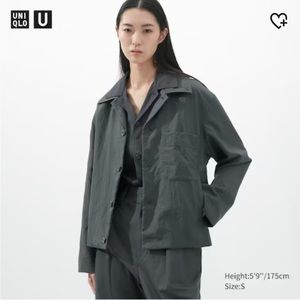 Uniqlo U dark green chore coat / nylon shirt jacket